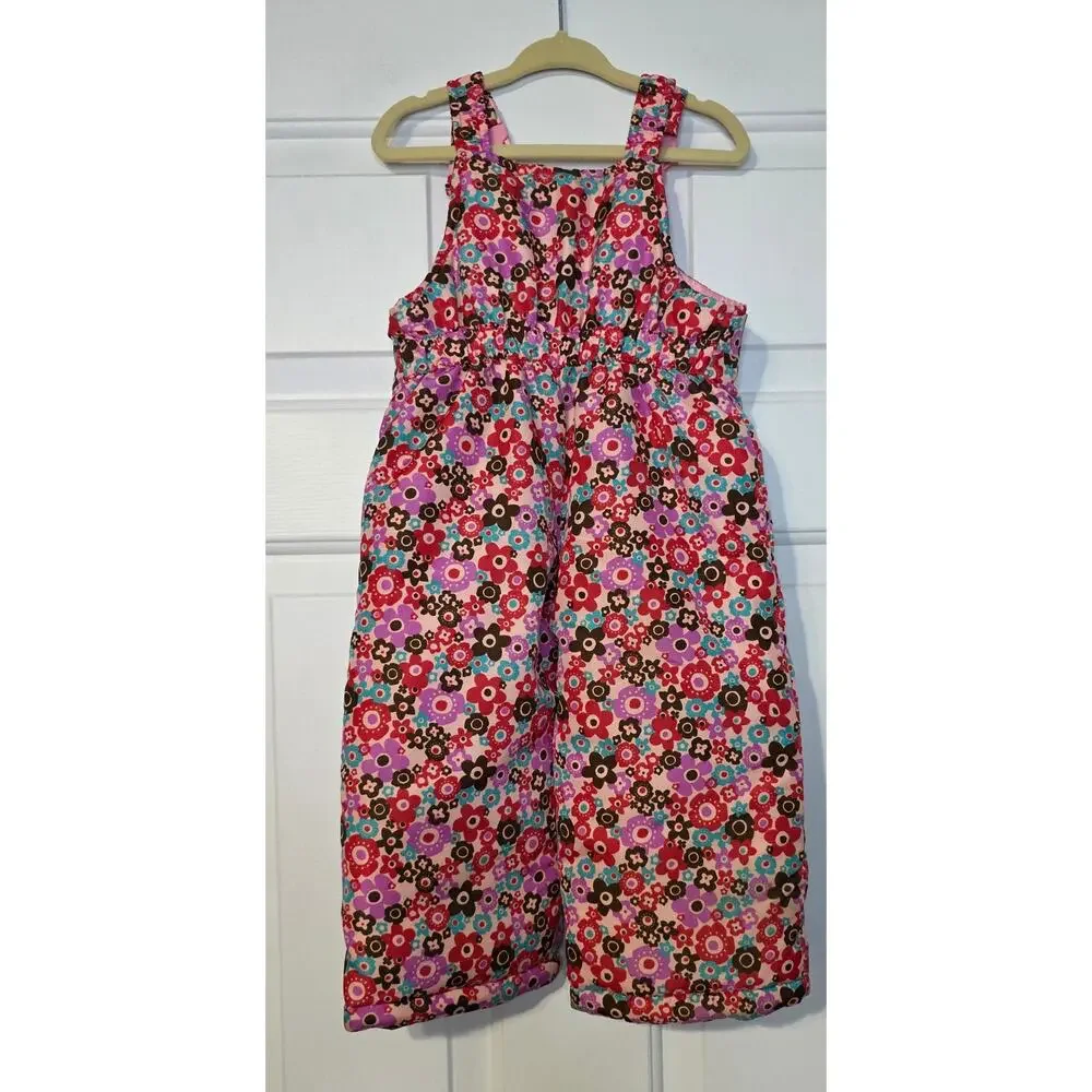 OshKosh B'Gosh Bib Overall Snow‎ Pants Pink Floral Size 18 months